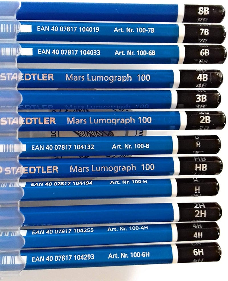 Staedtler Mars Lumograph Pencil Set â€“ 12 Premium Graphite Drawing Pencils (6H-8B) with Sharpener & Dust-Free Eraser â€“ Professional Sketching & Shading Kit for Artists, Designers & Students - Image 4